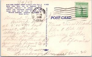 LITTLE ROCK, AR Arkansas   BLUE BIRD TOURIST COURT 1943 Roadside   Postcard