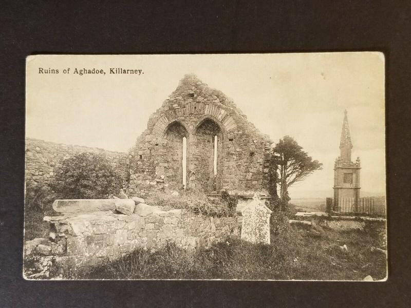 Mint Ireland Killarney County Kerry Ruins of Aghadoe Real Picture Postcard