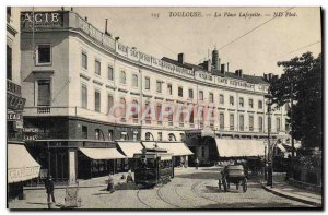 Old Postcard Toulouse Tramway Place Lafayette