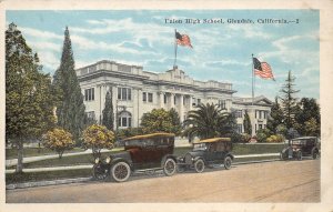 Union High School, Glendale, California, Old Cars ca 1920s Vintage Postcard