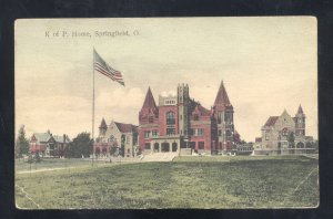 SPRINGFIELD OHIO KNIGHTS OF PYTHIAN HOME FLAG FLYING VINTAGE POSTCARD