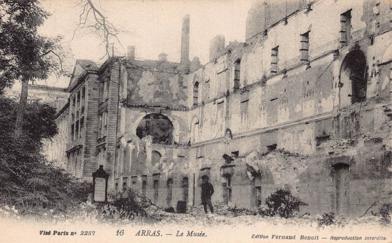 A683 France Arras Museum Ruins WWI disaster postcard