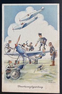 Mint Germany Picture Postcard Comic “active Aviators”