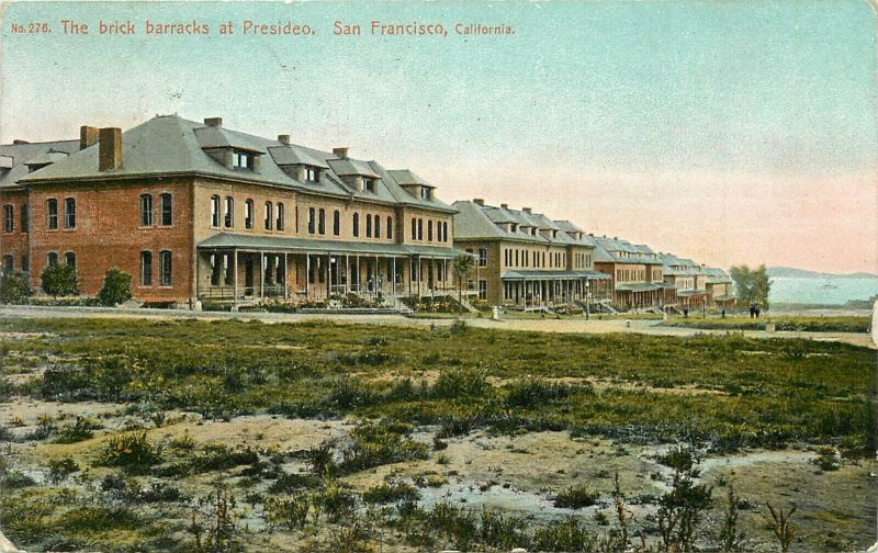 c1907 Postcard; Brick Barracks at Presidio, San Francisco CA , Chas. Weidner 276