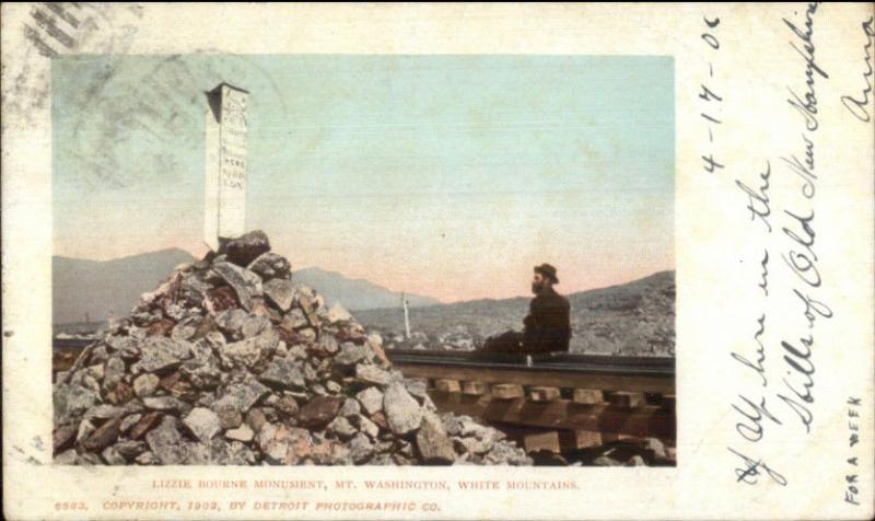 Mt. Washington NH Lizzie Borden Monument c1905 Detroit Publishing Postcard