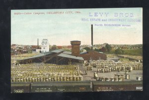 OKLAHOMA CITY OKLA. COTTON COMPRESS LEVY BROS. ADVERTISING VINTAGE POSTCARD