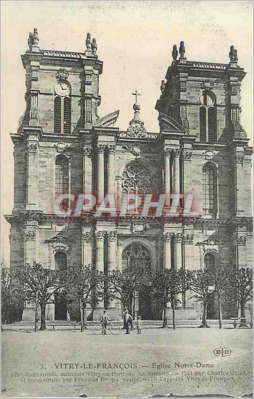 Old Postcard Vitry Le Francois Notre Dame Church