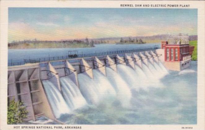 Arkansas Hot Springs Remmel Dam and Electric Power Plant Curteich