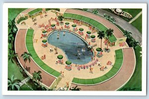 Havana Cuba Postcard Cabana Sun Club Swimming Pool Hotel National c1950's