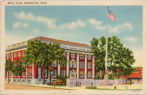 Worcester MA Boys Club c1940 Linen Postcard G57