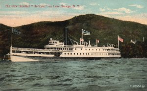 Lake George New York, Vintage Postcard New Steamer Horicon Valentine Pub