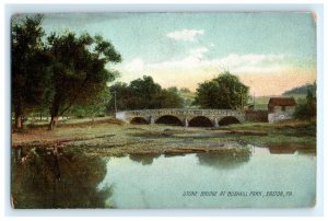 Stone Bridge At Bushkill Park Easton PA Pennsylvania Postcard (EO8)