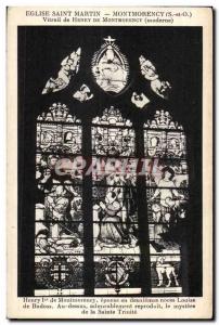 Postcard Old Eglish Saint Martin Montmorency (S and-O) Window of Henry De Mon...