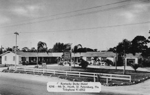 KENTUCKY DERBY MOTEL ST. PETERSBURG FLORIDA DEXTER PRESS POSTCARD (1940s)