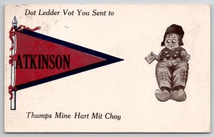 Atkinson NE Dutch Kid Pennant Davidson Family Long Pine Nebraska Postcard A38