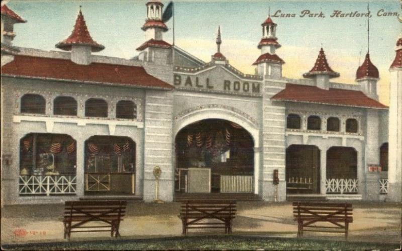 Hartford CT Luna Park BalL Room c1910 Postcard