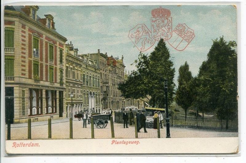 Plantageweg Street Scene Rotterdam Netherlands 1910c postcard