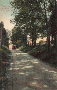 Sharptown NJ Road w/ Vintage Car Postcard c1910 Salem County New Jersey