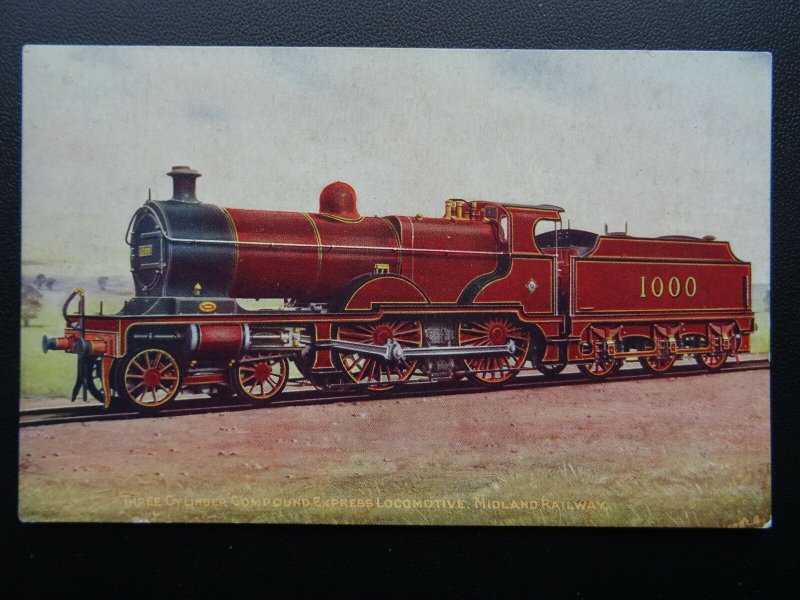 Un antiguo ferrocarril Midland 4-4-0, compuesto de tres cilindros