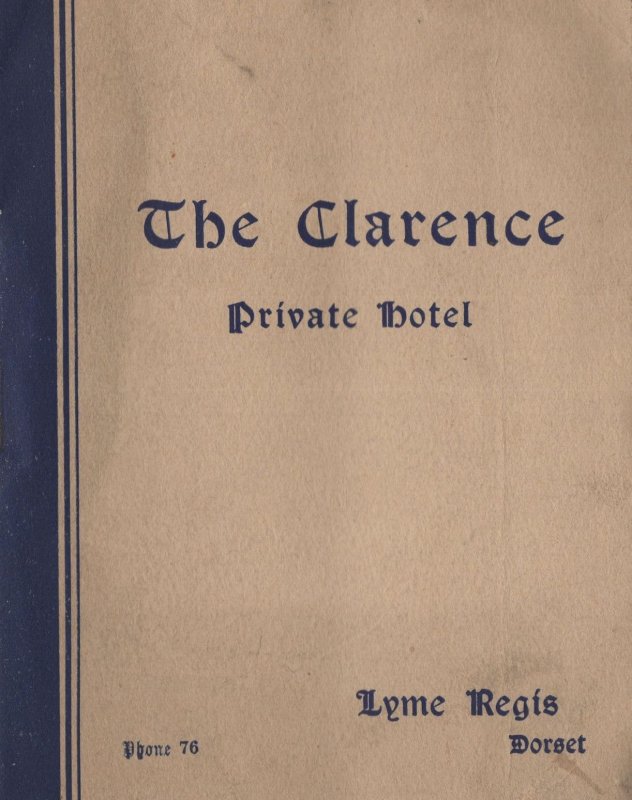 The Clarence Lyme Regis Hotel Dorset Antique Small Book