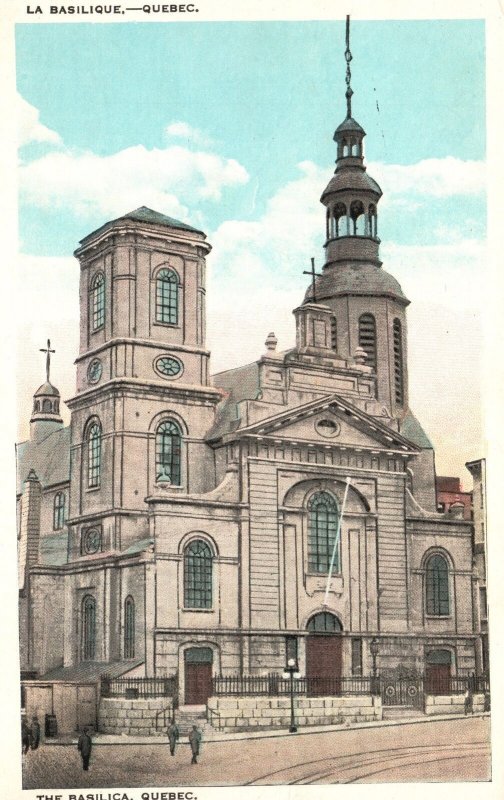 Vintage Postcard La Basilique Religious Building Architecture Quebec Canada