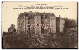 Old Postcard Boussac Chateau Rocher on a peak edge of the Petite Creuse