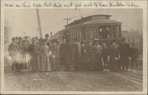 Colorado Springs CO Cancel Trolley & Crowd 1905 Used Real Photo Postcard