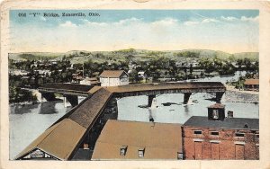 J20/ Zanesville Ohio Postcard c1910 Y Covered Bridge Muskingum River  141