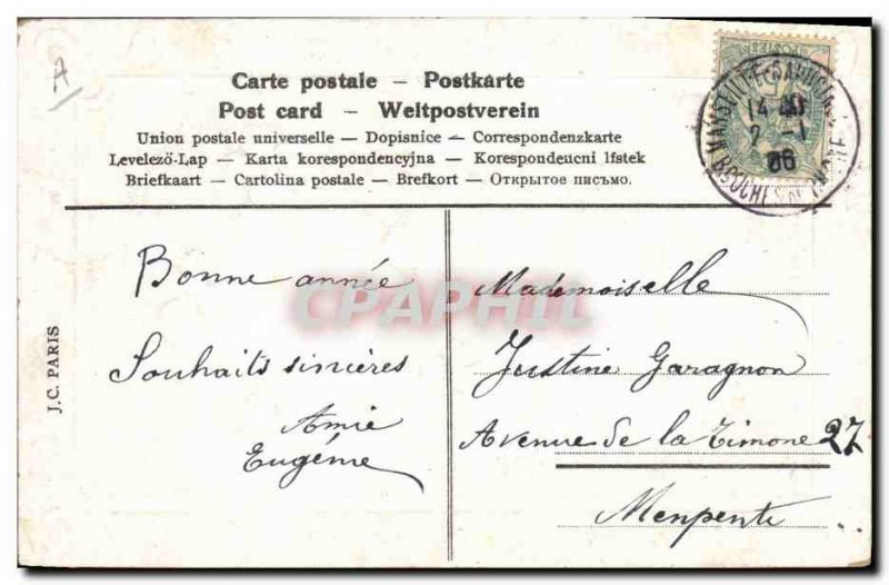 Old Postcard Fantasy Flowers Year 1906 Trefles