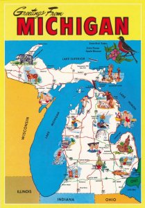 Map of Michigan Wolverine State If you Seek a Pleasant Peninsula Look About You