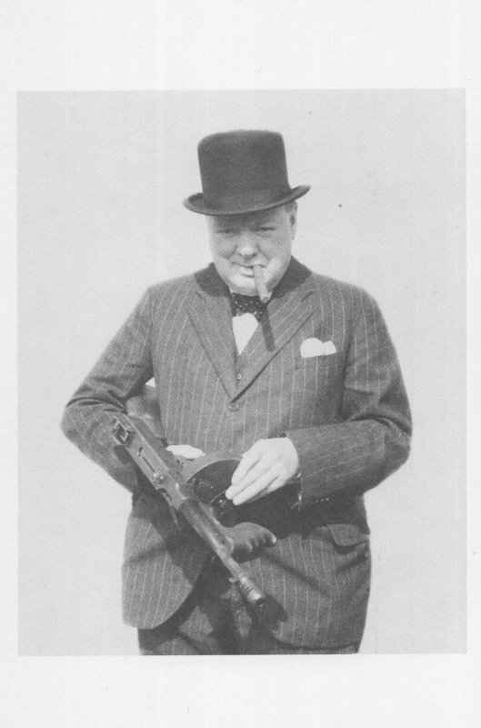 Winston Churchill at Hartlepool Tommy Military WW2 Gun Inspection Postcard