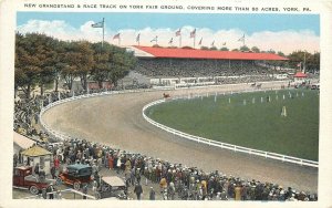 York Pennsylvania New Grandstand Race Track Tichnor people Postcard 24-8171