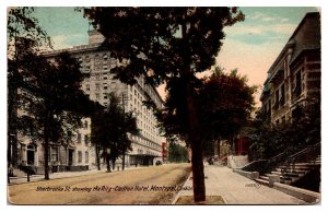 Antique Sherbrook St showing the Ritz-Carlton Hotel, Montreal, Canada Postcard