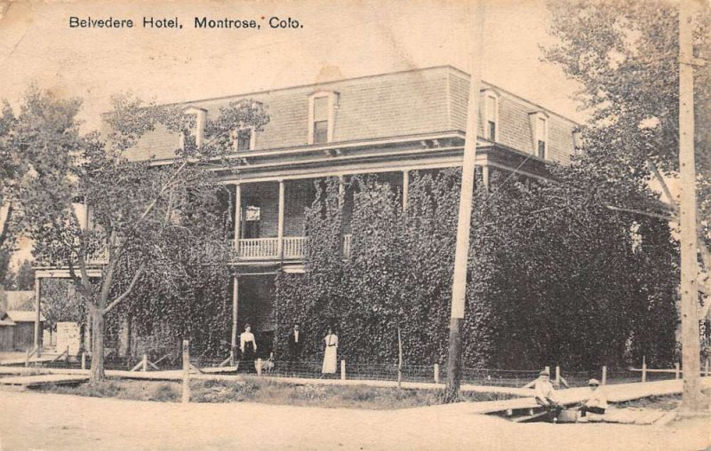 Montrose Colorado Belvedere Hotel Vintage Postcard AA65471