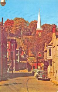 Galena IL Public Looking Upstairs on Washington Street Old Cars Postcard