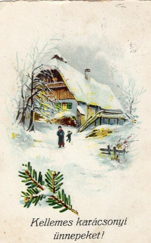 Merry Christmas And Happy New Year Vintage Postcard 01.49