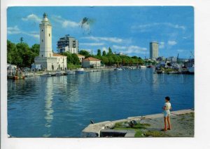 422102 ITALY to GERMANY 1971 year RIMINI Lighhouse photo RPPC