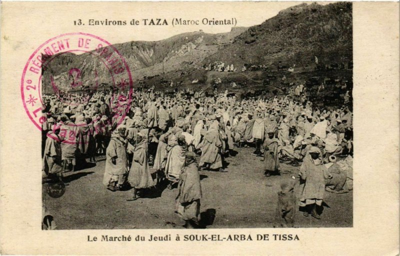 CPA AK MAROC Souk-EL-ARBA DE TISSA - Le Marche de Jeudi (219953)