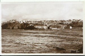 Cornwall Postcard - High Tide - Towan Beach - Newquay - Real Photo - Ref 16681A