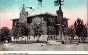 Postcard The Lincoln School in Austin, Minnesota