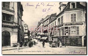 Old Postcard Blois The Denis Papin Street Grand Hotel d & # automobiles 39Ang...