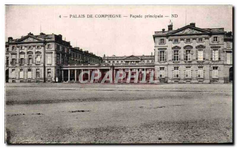 Old Postcard Palais De Compiegne main Facade