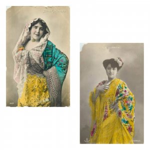 Spanish starlets Anita Gonzalez La Currita folk costumes unit of 2 postcards