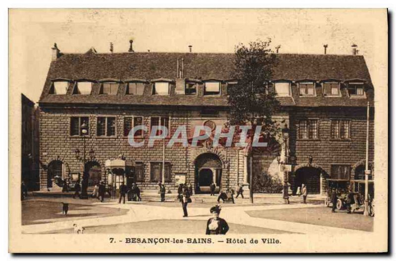 Old Postcard Besancon les Bains Town Hall