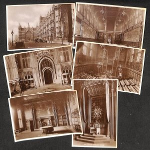 Lot of 6 postcards England London Houses of Parliament interiors