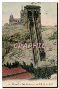 Postcard Old Marseille Elevators of Notre Dame de la Garde