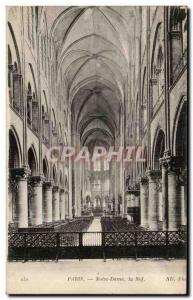 Old Postcard Paris Notre Dame Nave