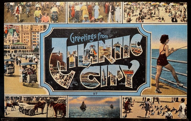 Vintage Postcard 1946 Greetings from Atlantic City, New Jersey (NJ)