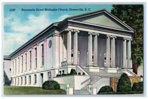 c1940's Buncombe Street Methodist Church Greenville South Carolina SC Postcard 