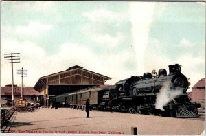 Postcard TRAIN STATION SCENE San Jose California CA AL3517